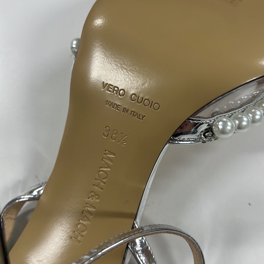 MACH & MACH Silver Crystal Embellished Heels new 38.5 - Picture 3 of 4
